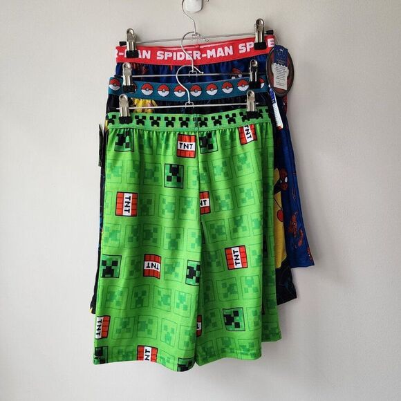 Boy's Character Pajama Shorts | Large 10-12 | Pokemon Spiderman Minecraft NWT - Picture 1 of 15